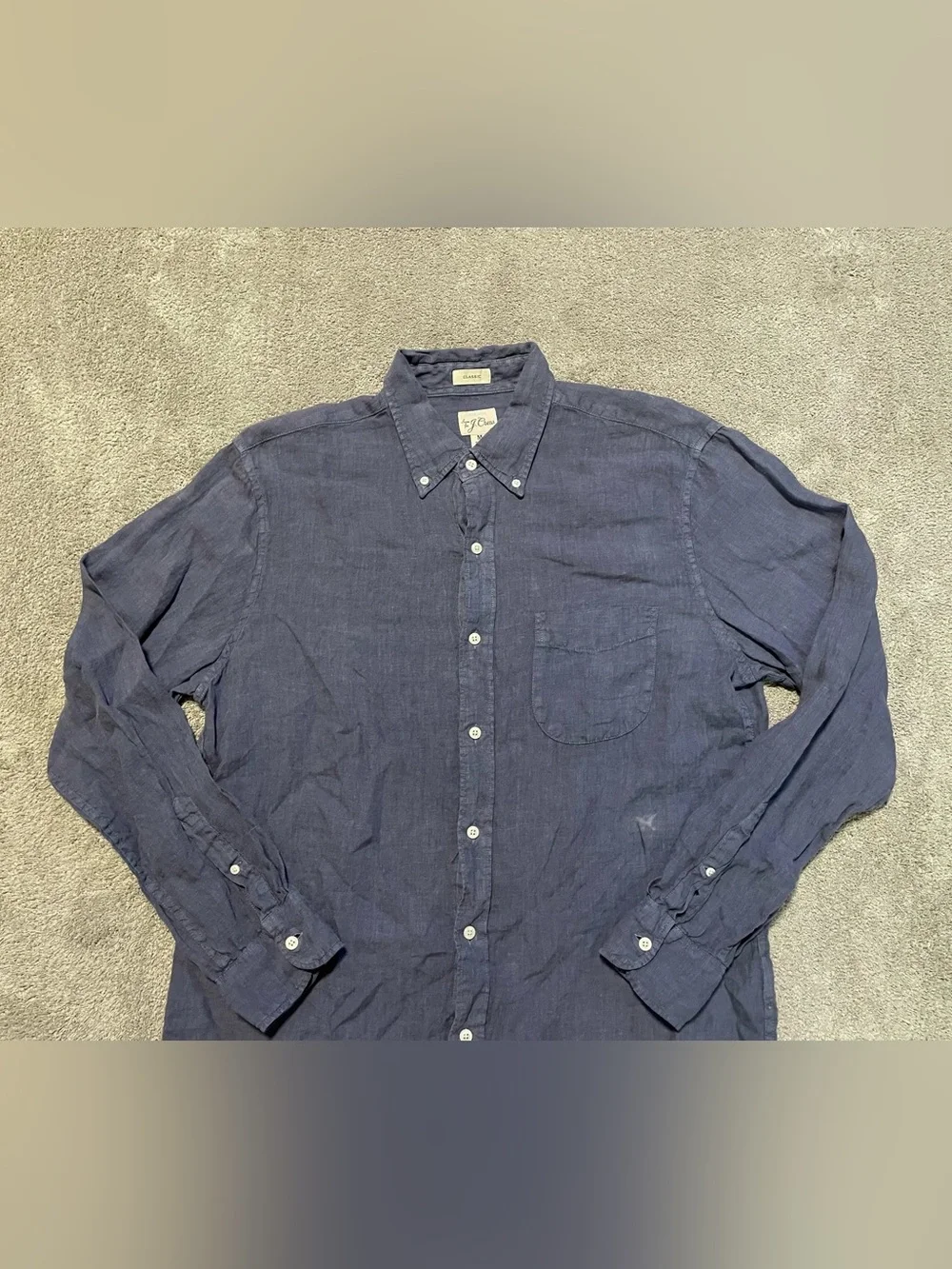 J Crew Irish Linen Button Down Shirt Men’s M Classic Fit Blue Preppy Lightweight